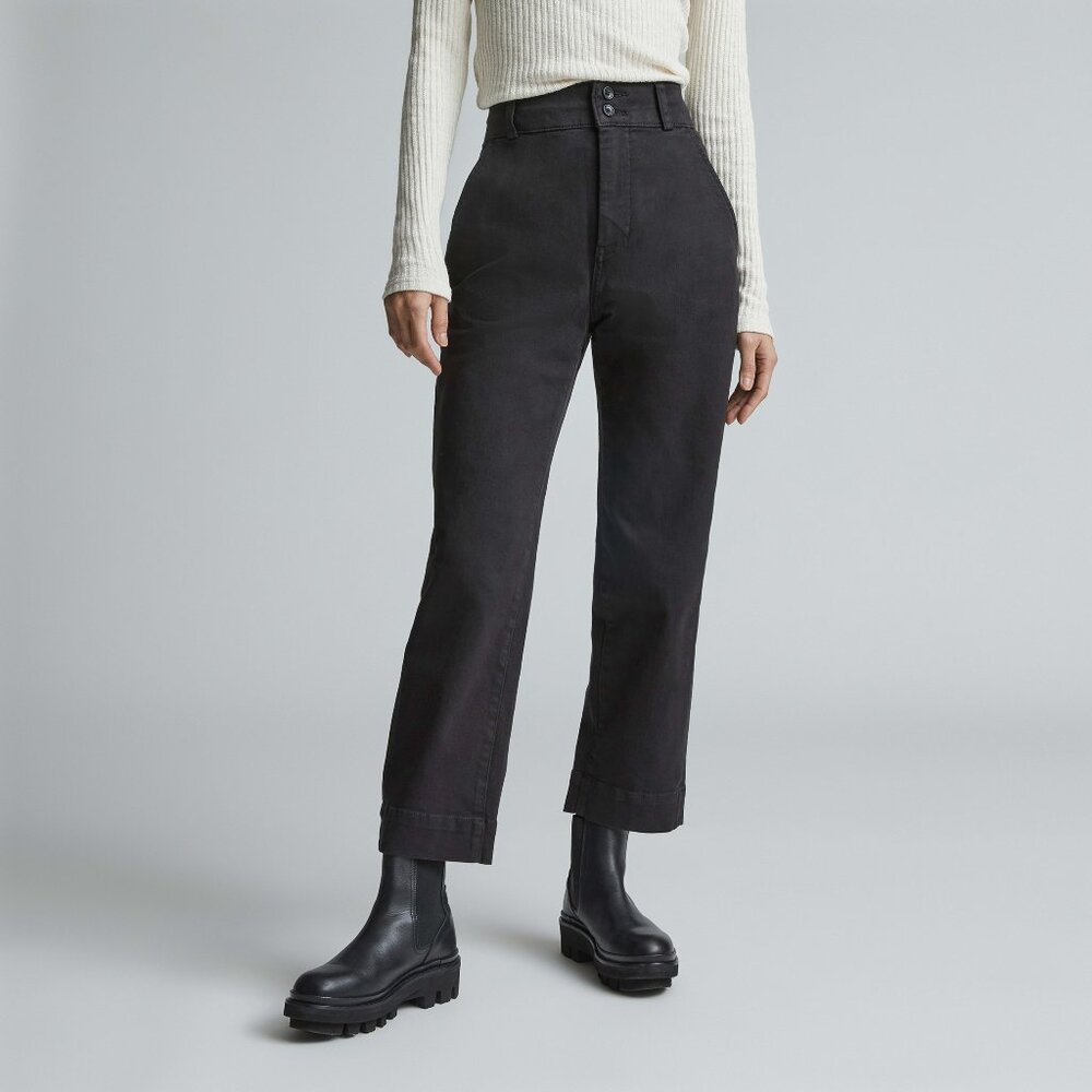 Everlane Women's Organic Straight-Leg Pant in Black, Size 2